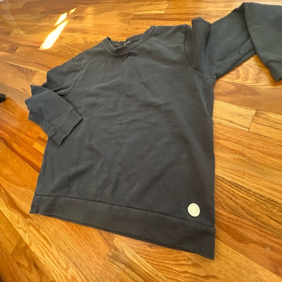 A.P.C. Sweater Womens XL Blue Crewneck Long Sleeve Cotton Pullover Sweatshirt - Picture 6 of 14